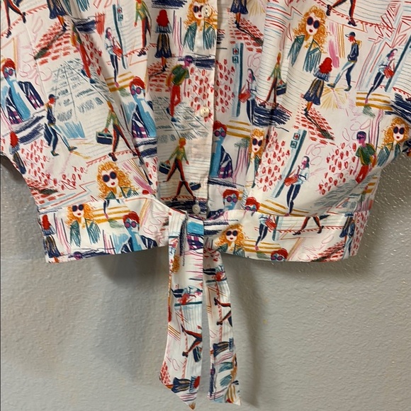 Zara Multicolor Graphic Button Down Shirt 100% cotton - Picture 5 of 10